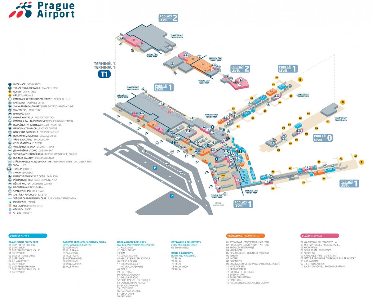 المبنى 1 مطار براغ خريطة