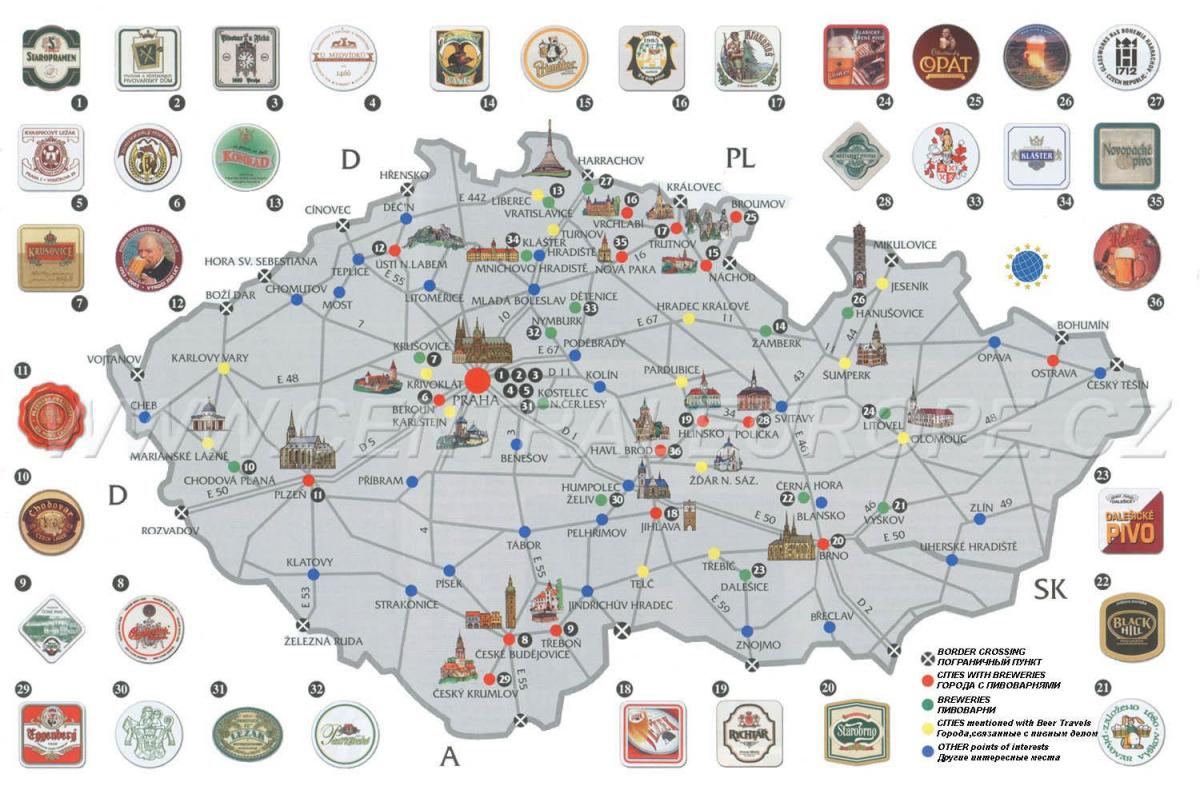 البيرة خريطة براغ