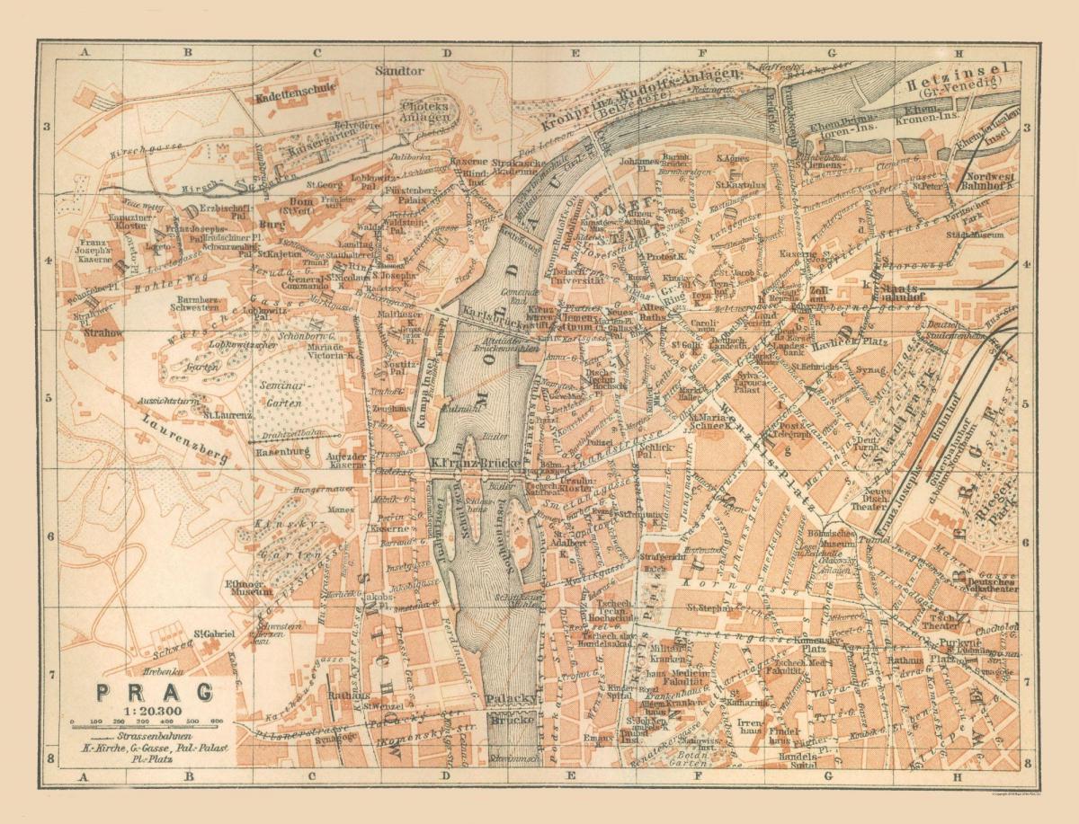 خريطة مدينة براغ التاريخية