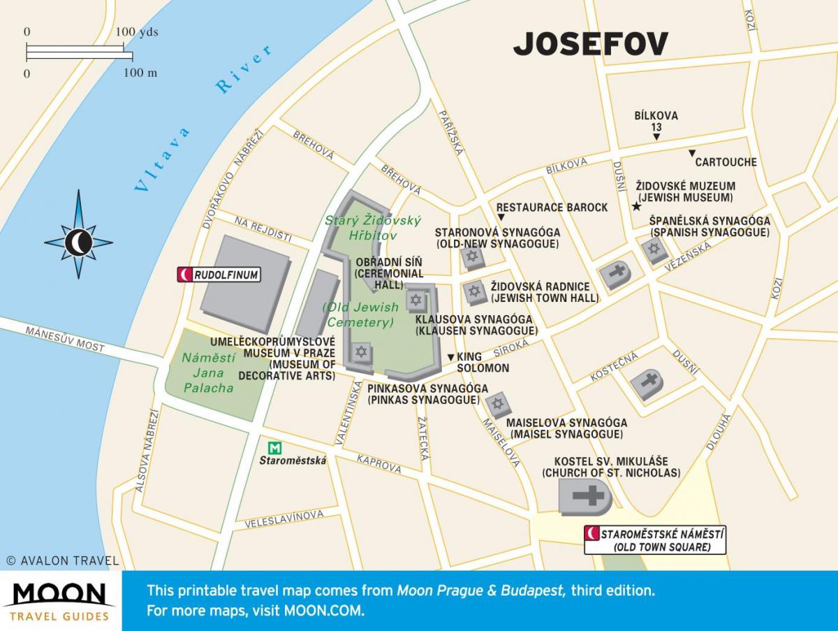 خريطة مدينة براغ الحي اليهودي