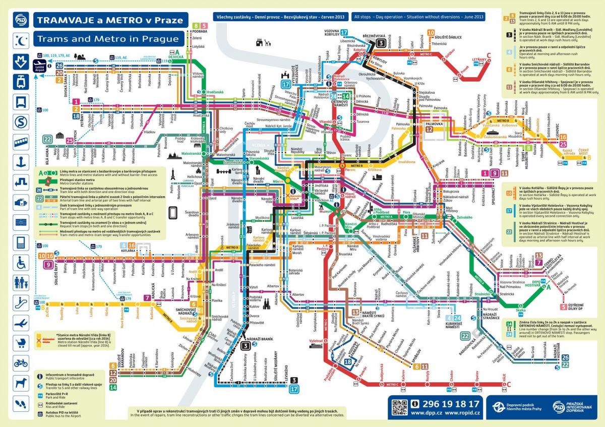 براغ النقل العام الخريطة