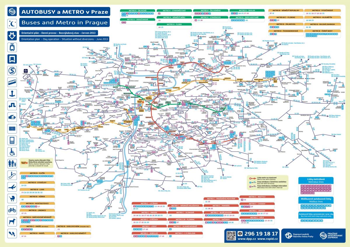 خريطة مدينة براغ محطة الحافلات