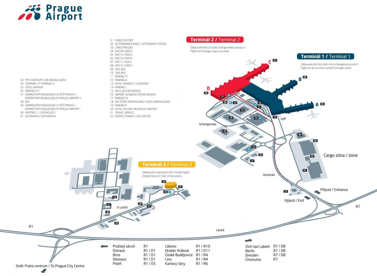 خريطة مطار روزين-براغ