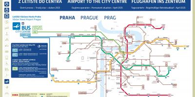خريطة مدينة براغ خريطة مترو المطار